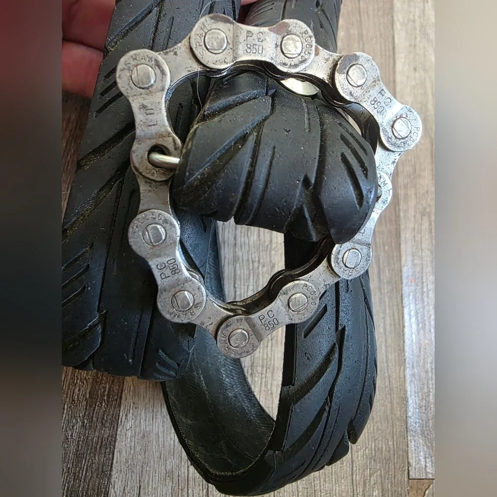 Boho Upcycled Bike Tire Belt Artist Black Rubber Grunge Punk Goth Bikercore